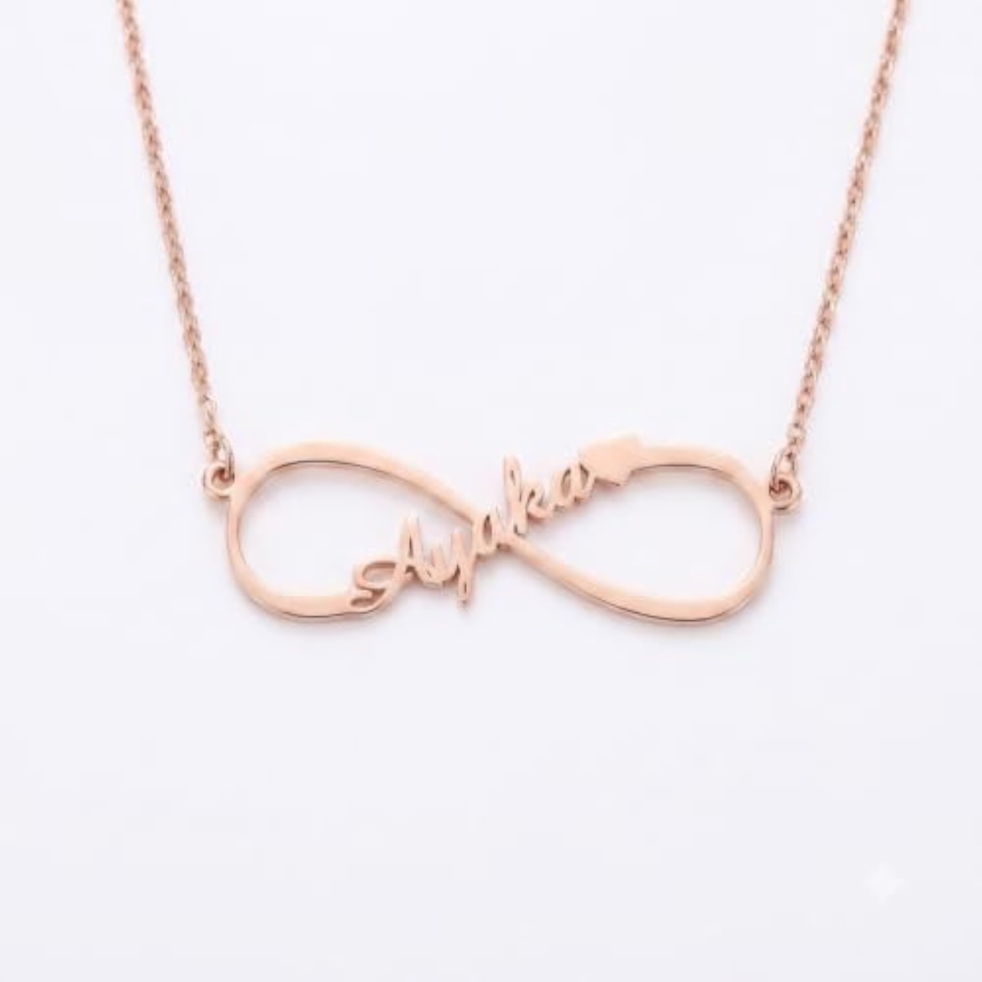 Infinity Single Necklace with Personalized Pendant, Gift for Her
